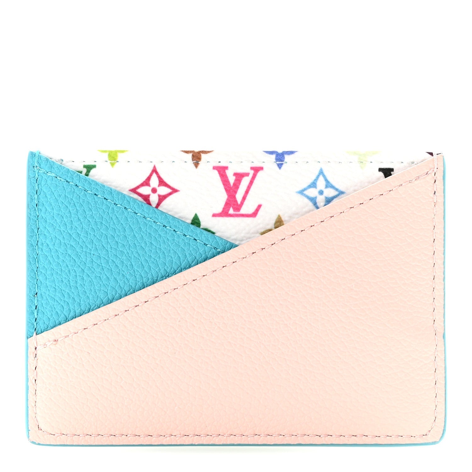 Louis Vuitton LV X TM Monogram Multicolor Criss-Cross Card Holder Kabira Blue Rose