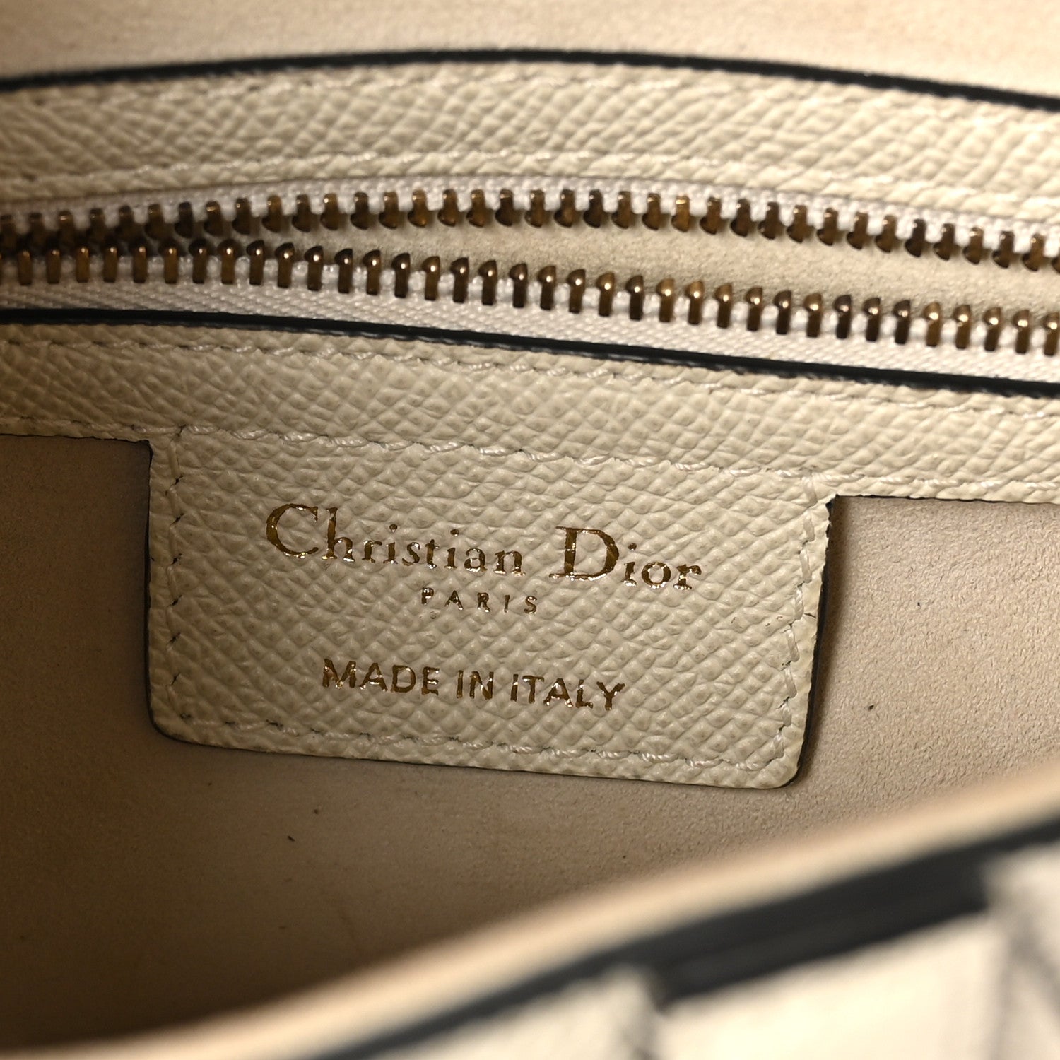 Christian Dior Grained Calfskin Saddle Bag White