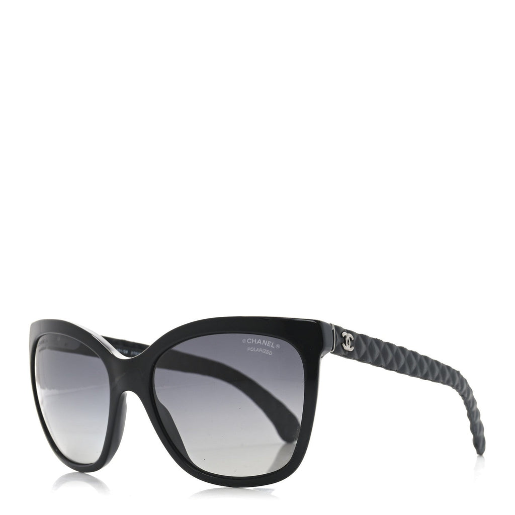 Acetate Quilted Polarized Butterfly CC Sunglasses 5288-Q Black