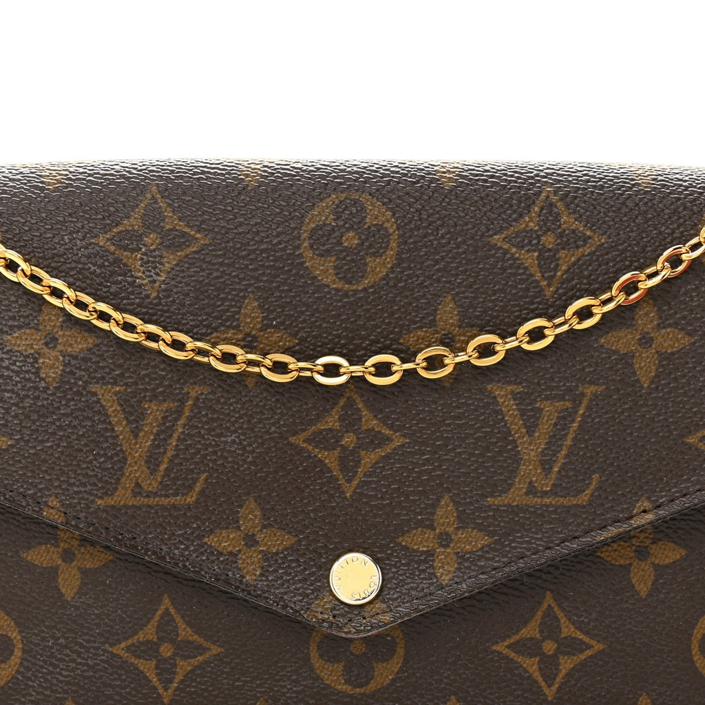 Louis Vuitton Monogram Pochette Felicie Chain Wallet Fuchsia