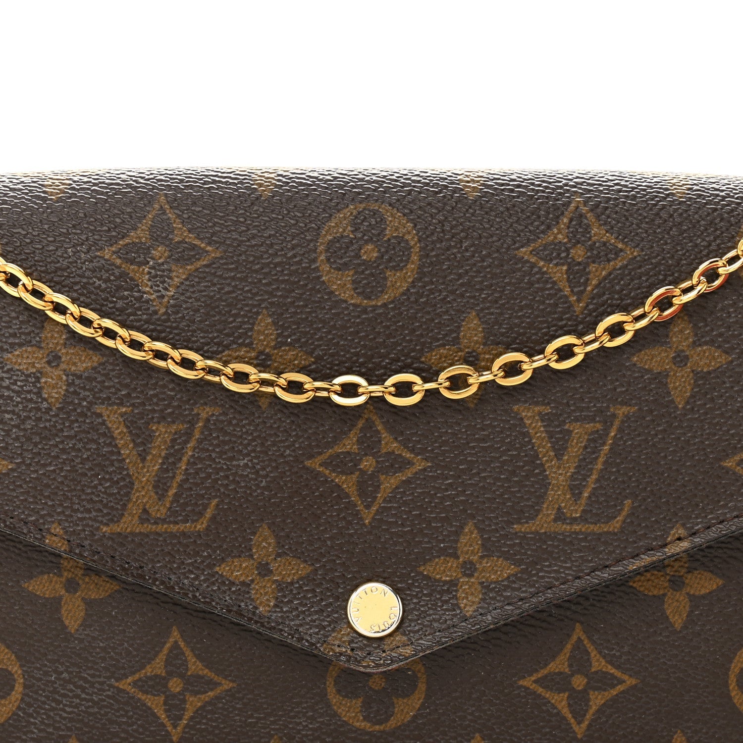 Louis Vuitton Monogram Pochette Felicie Chain Wallet Fuchsia