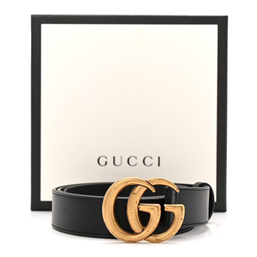 Gucci Calfskin Double G 30mm Belt 85 34 Black