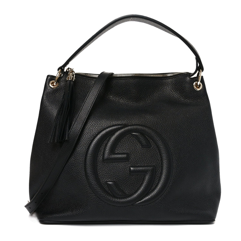 Gucci Pebbled Calfskin Large Soho Hobo Black