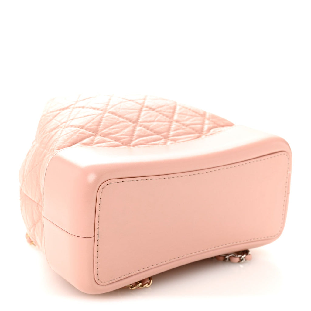 Chanel Aged Calfskin Quilted Small Gabrielle Backpack Pink