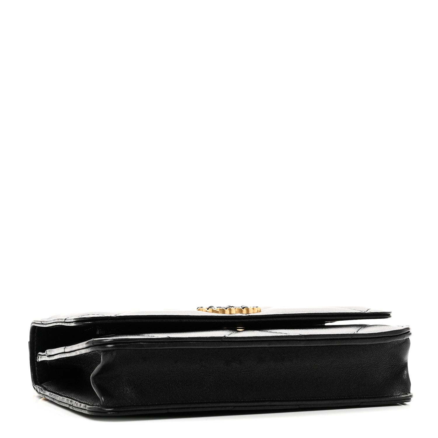 Chanel Lambskin Quilted Chanel 19 Wallet On Chain WOC Black