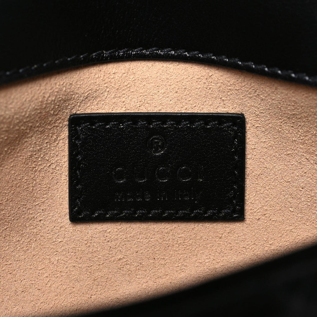 Gucci Calfskin Matelasse Monochrome GG Marmont Chain Belt Bag Black