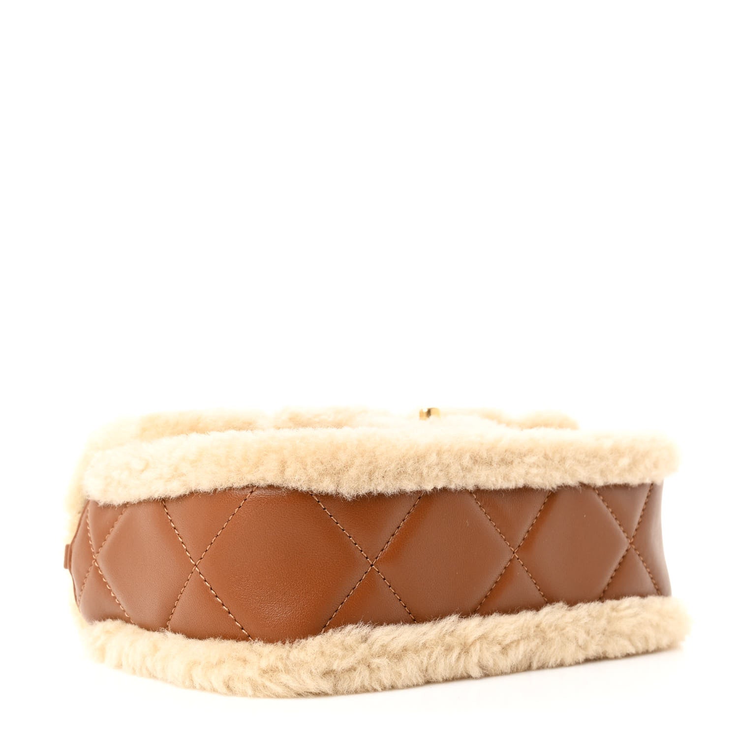 Chanel Shearling Lambskin Quilted Mini Furry Coco Flap Beige Brown