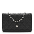 Chanel Caviar Quilted Wallet on Chain WOC Black