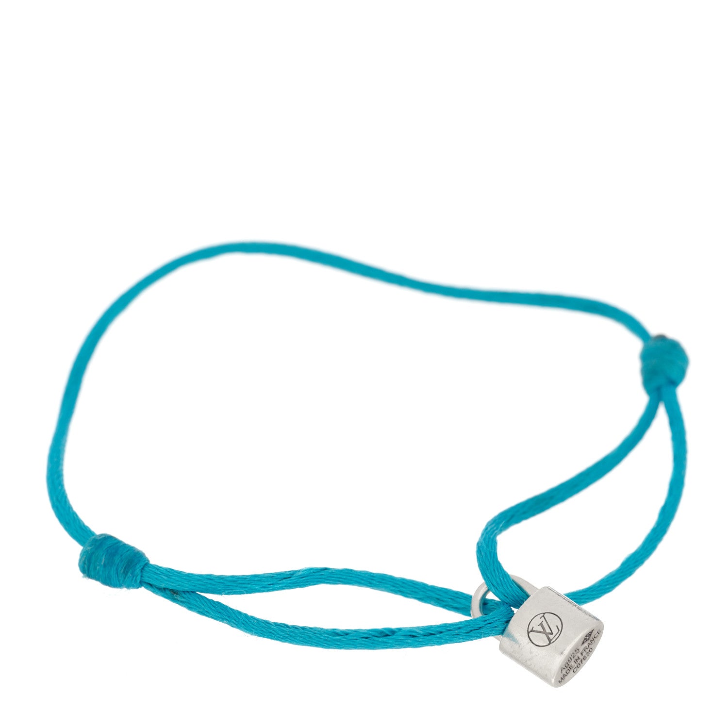 Louis Vuitton Sterling Silver Lockit Adjustable Cord Bracelet Blue