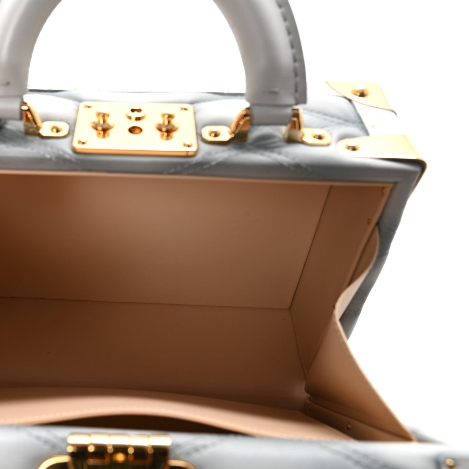Louis Vuitton Lambskin Malletage Petite Valise Palazzo Ecume