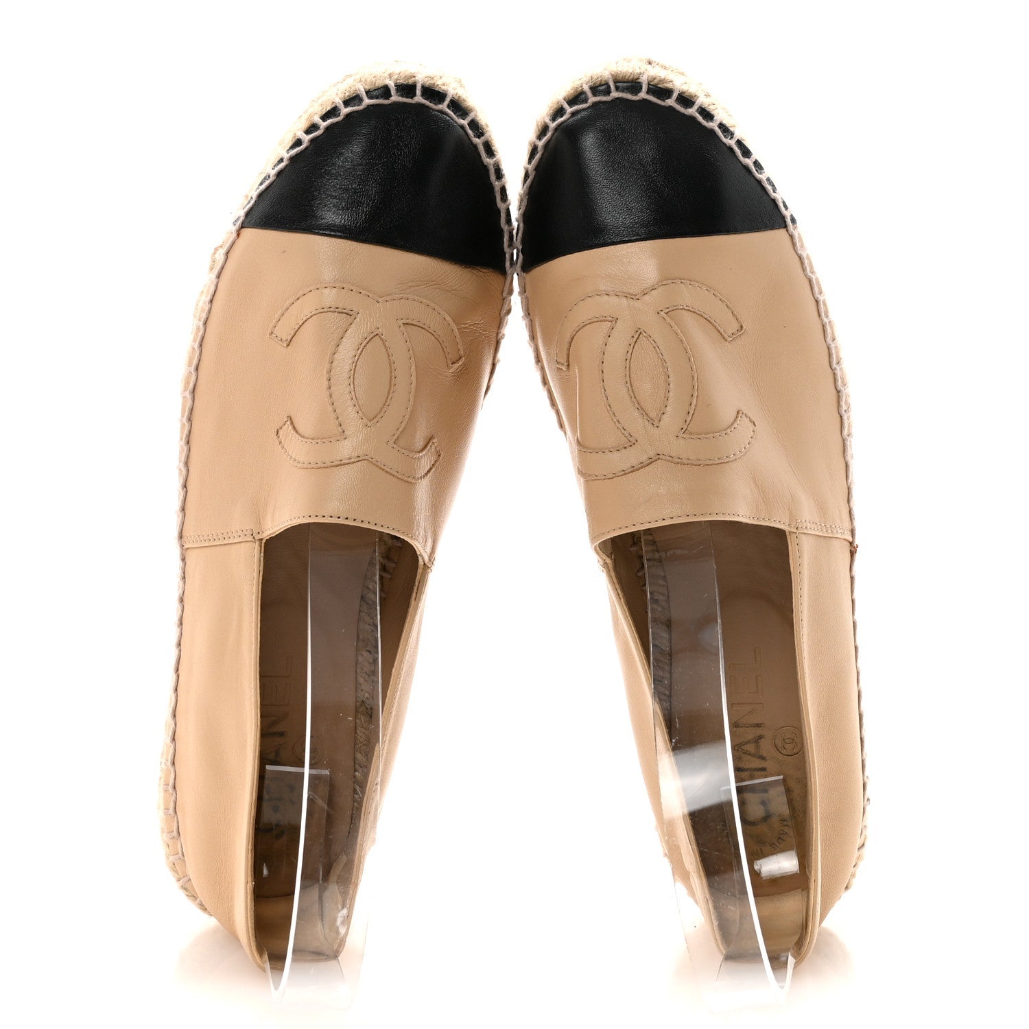 Lambskin CC Espadrilles 39 Beige Black