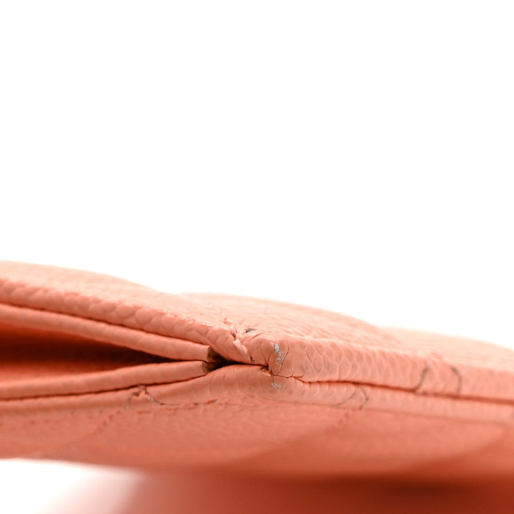 Caviar Quilted CC Zip Card Holder Pink