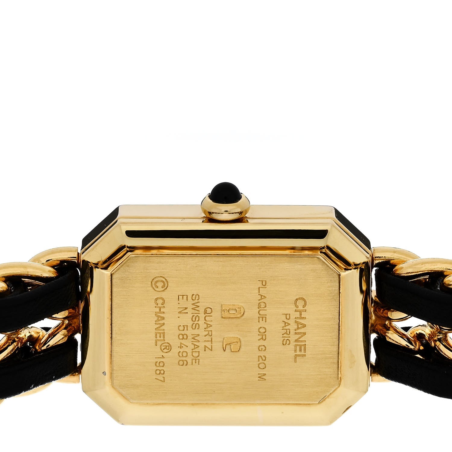 Chanel Stainless Steel Lambskin 20mm Chain Premiere Quartz Watch Gold M