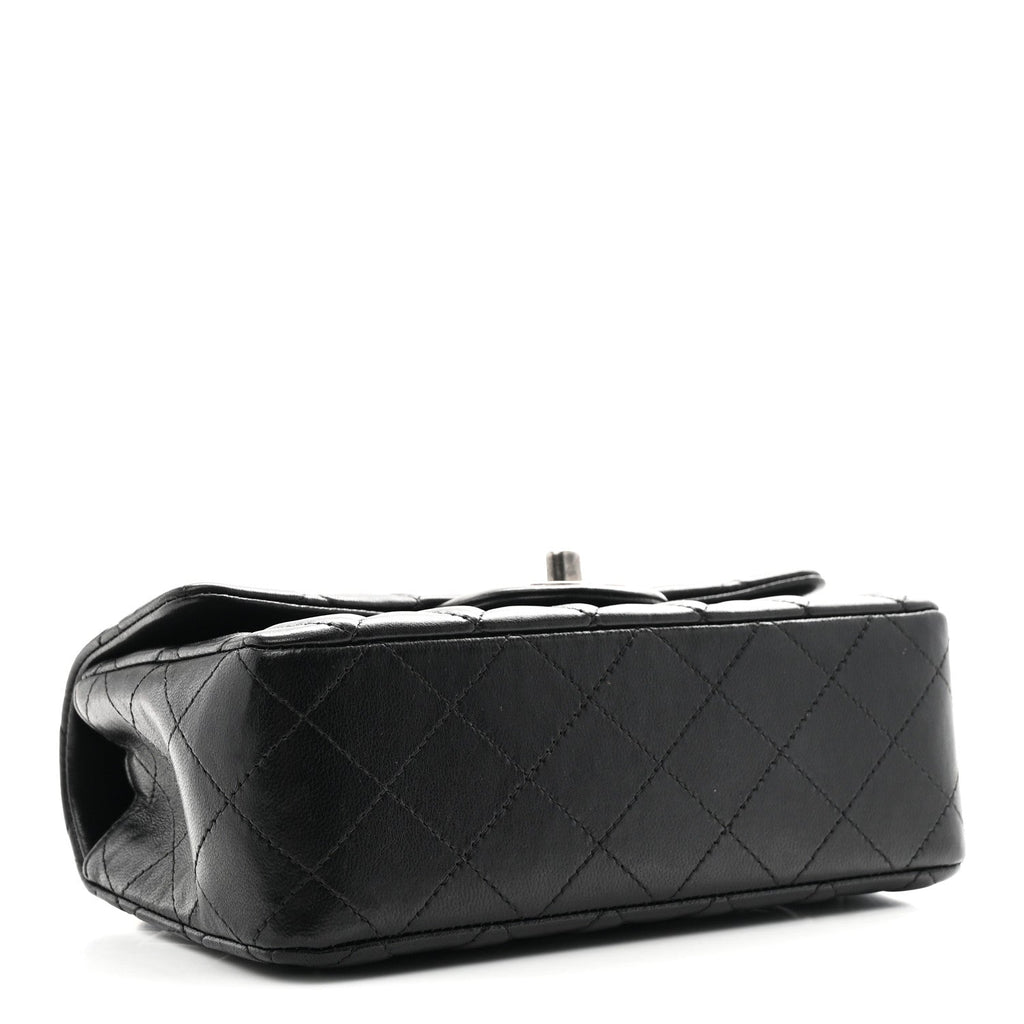 Chanel Lambskin Quilted Mini Rectangular Flap Black