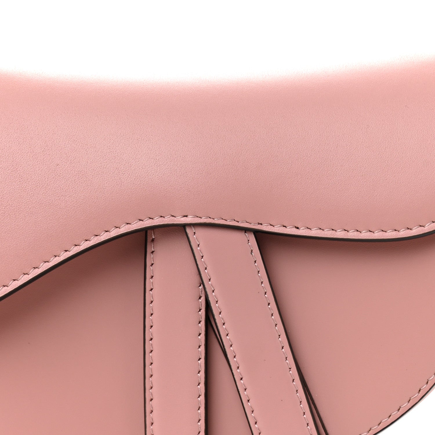 Christian Dior Smooth Calfskin Mini Saddle Bag Antique Pink