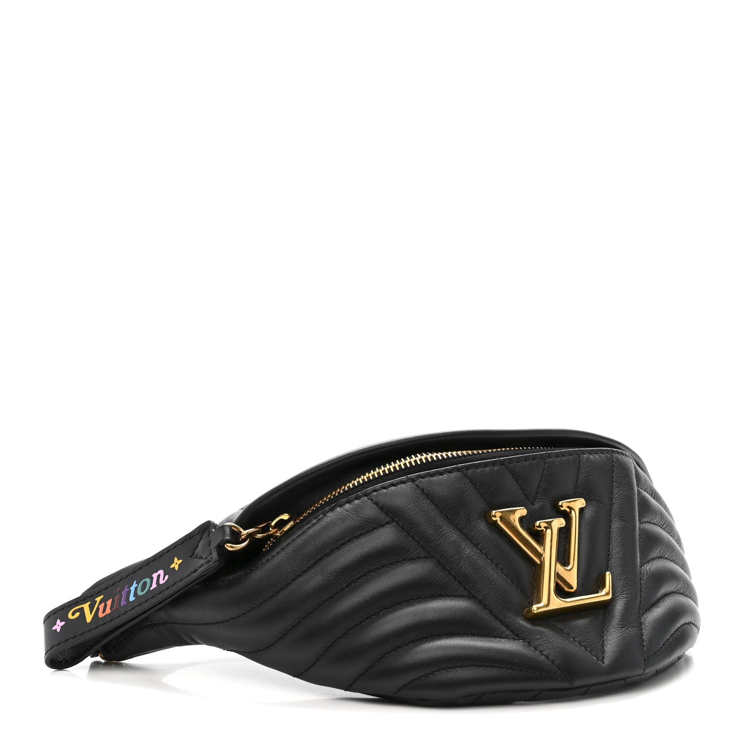 Louis Vuitton Calfskin Quilted New Wave Bumbag Black