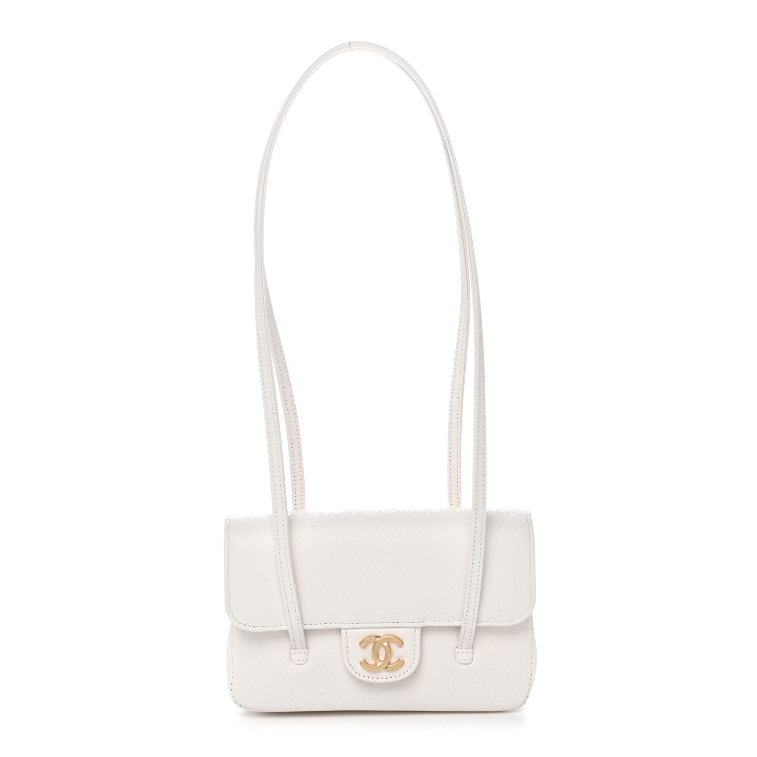 Chanel Shiny Caviar Mini Preppy Coco Shoulder Bag White