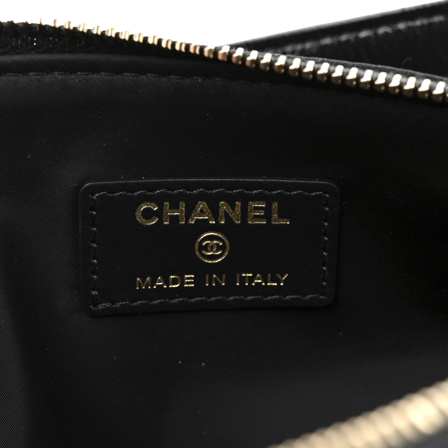 Chanel Velvet Effect Nylon Shiny Crumpled Calfskin Coco Neige Quilted Clutch With Chain Black