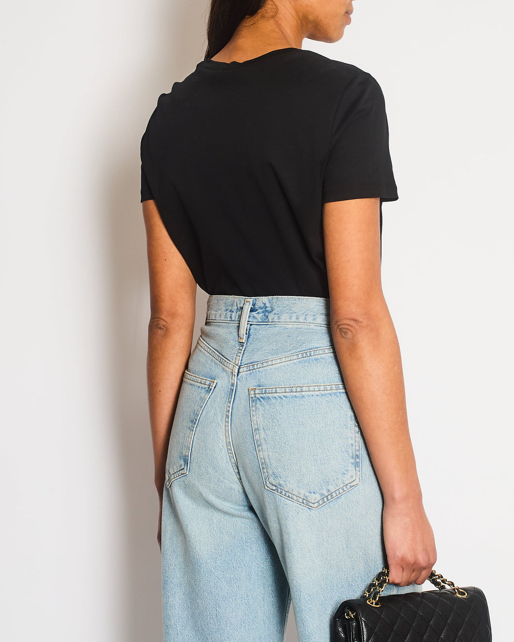 Chanel 20S Black T-Shirt with Cut-Out Front Detailing Size FR 34/36 (UK 6/8) RRP £1,450
