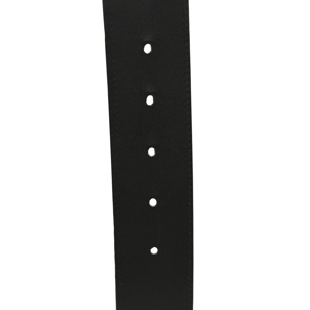 Gucci Moon Calfskin Pearl Double G 40mm Belt 90 36 Black Cream