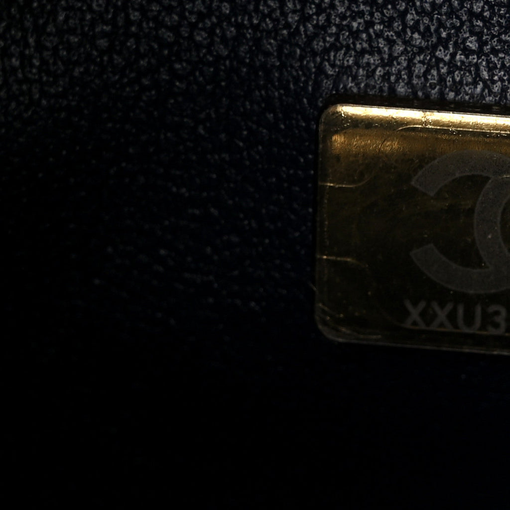 Chanel Lambskin Quilted Mini Pearl Crush Rectangular Flap Navy Blue