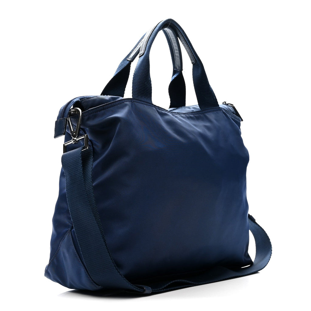Prada Tessuto Nylon Saffiano Tote Cobalto