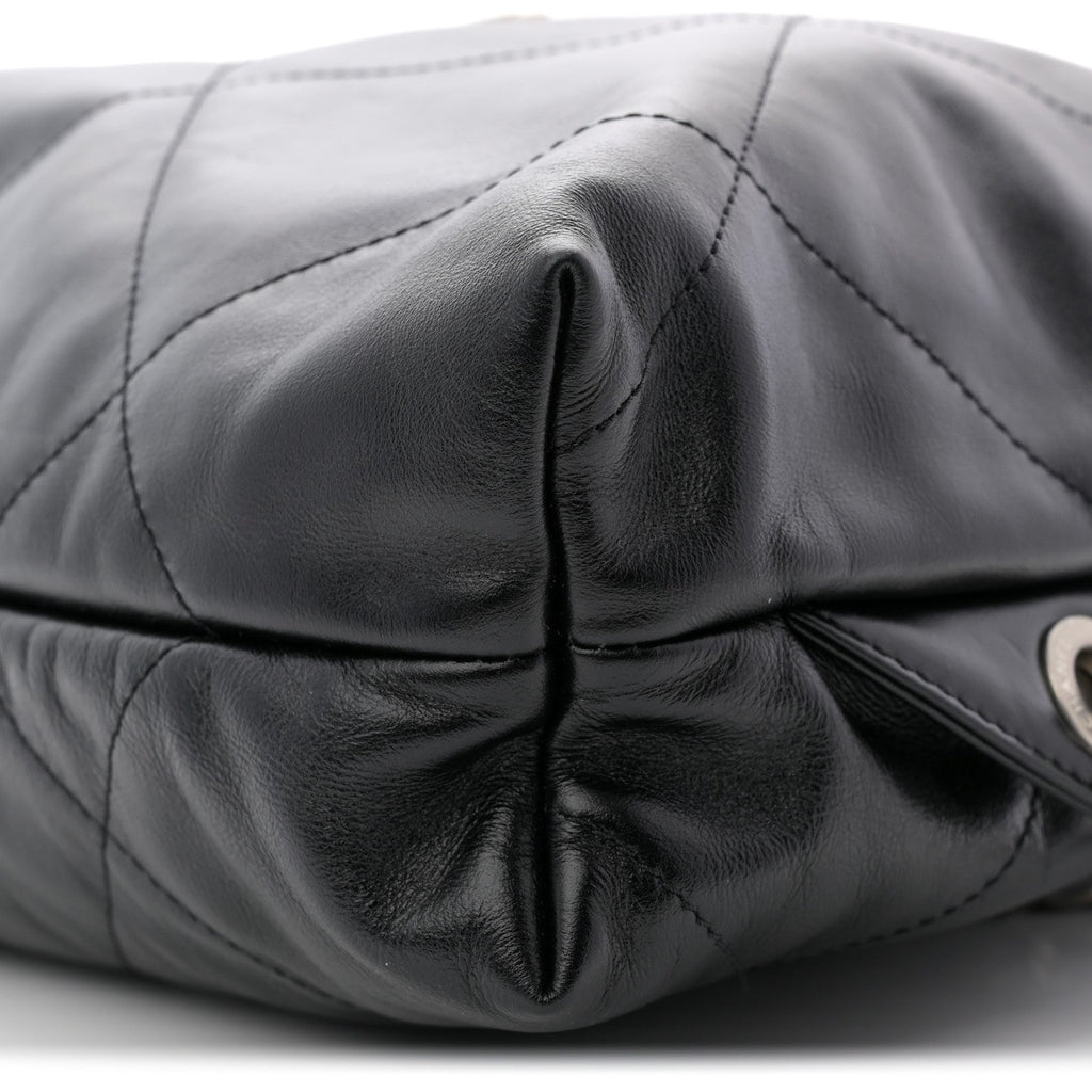 Chanel Shiny Calfskin Quilted Chanel 22 Backpack Black