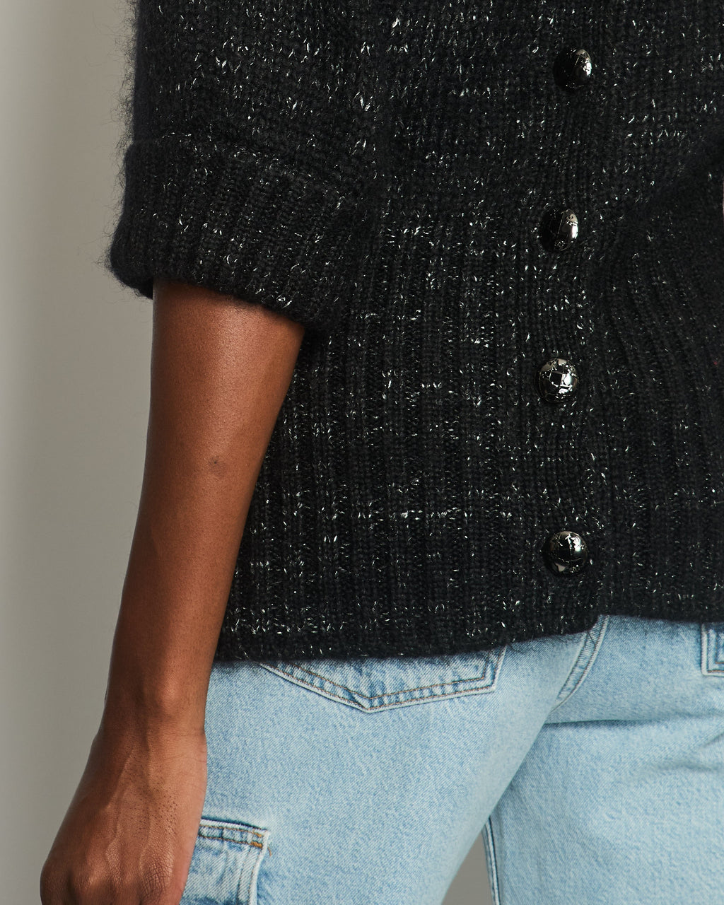Chanel Black Quarter Sleeve Cashmere Jumper Size FR 40 (UK 12)