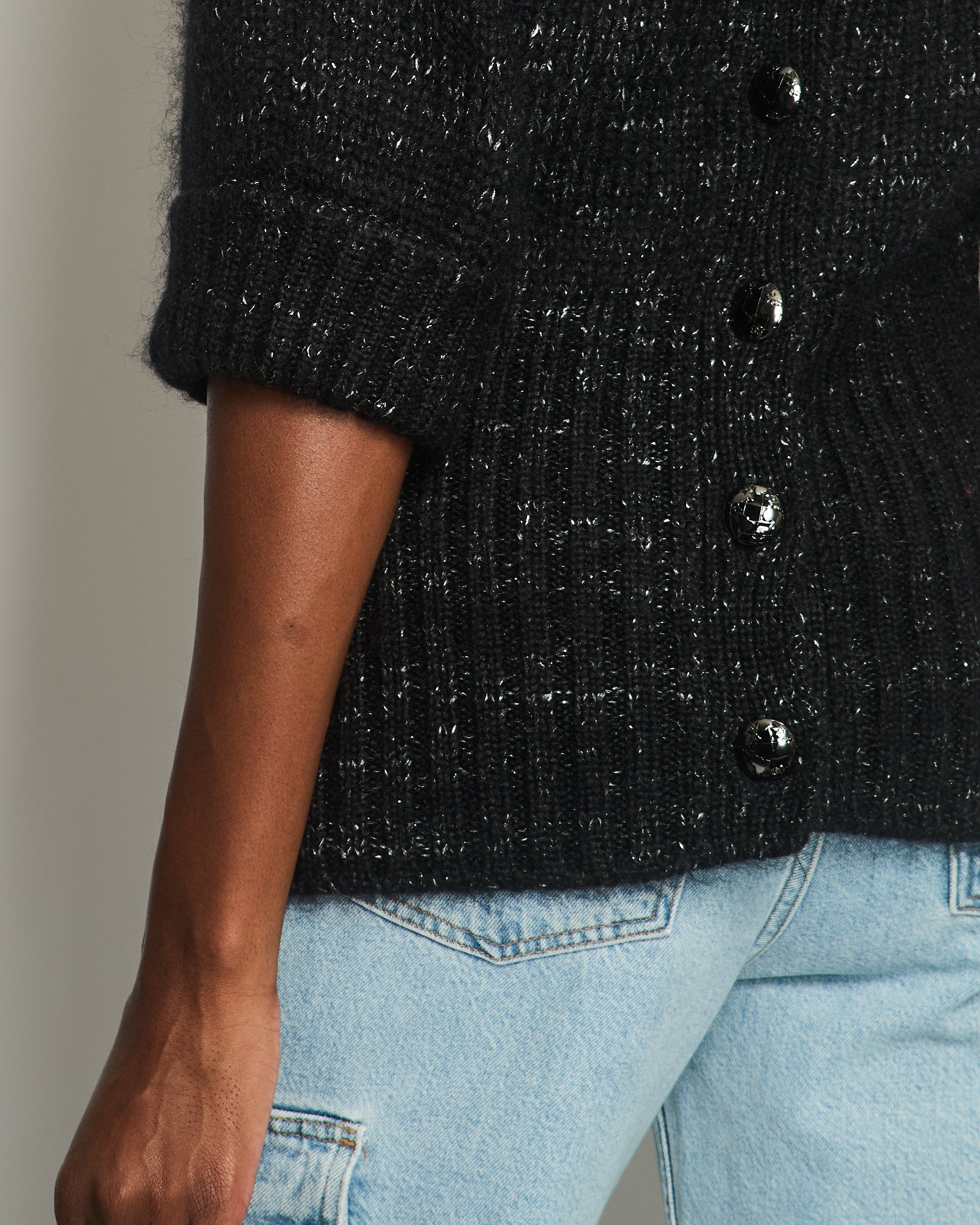 Chanel Black Quarter Sleeve Cashmere Jumper Size FR 40 (UK 12)