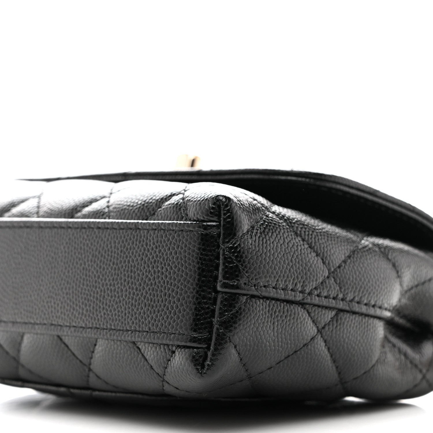 Chanel Caviar Quilted Coco Handle Clutch With Chain Black