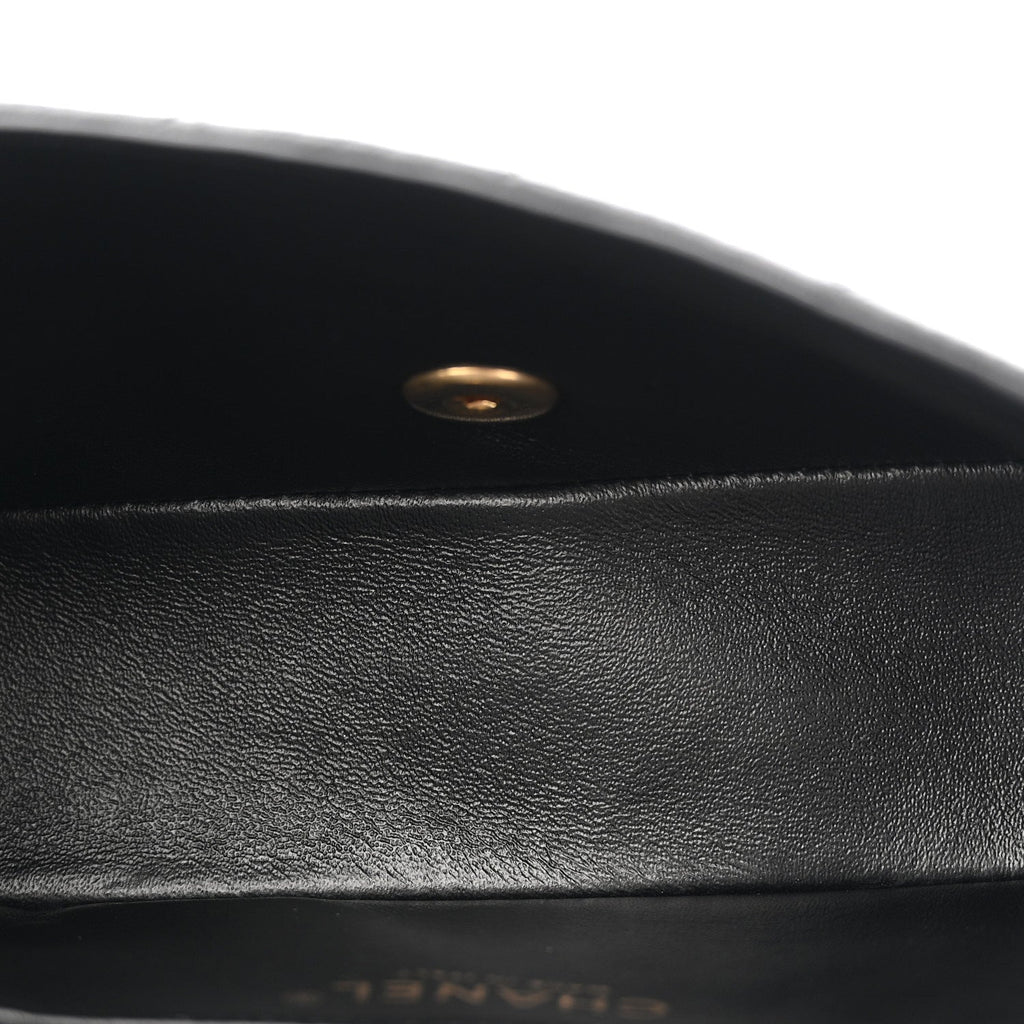 Chanel Metallic Caviar Quilted Mini Rectangular Flap Black
