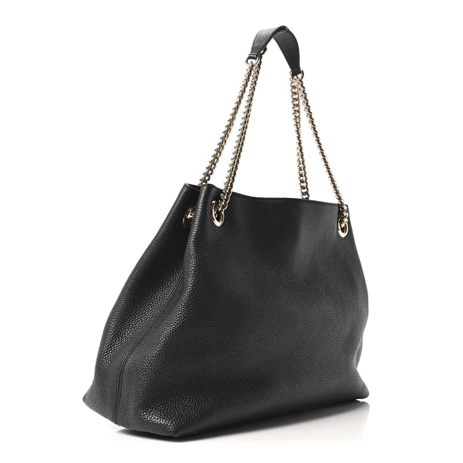Gucci Pebbled Calfskin Medium Soho Chain Shoulder Bag Black