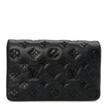 Louis Vuitton Lambskin Embossed Monogram Pochette Coussin Black
