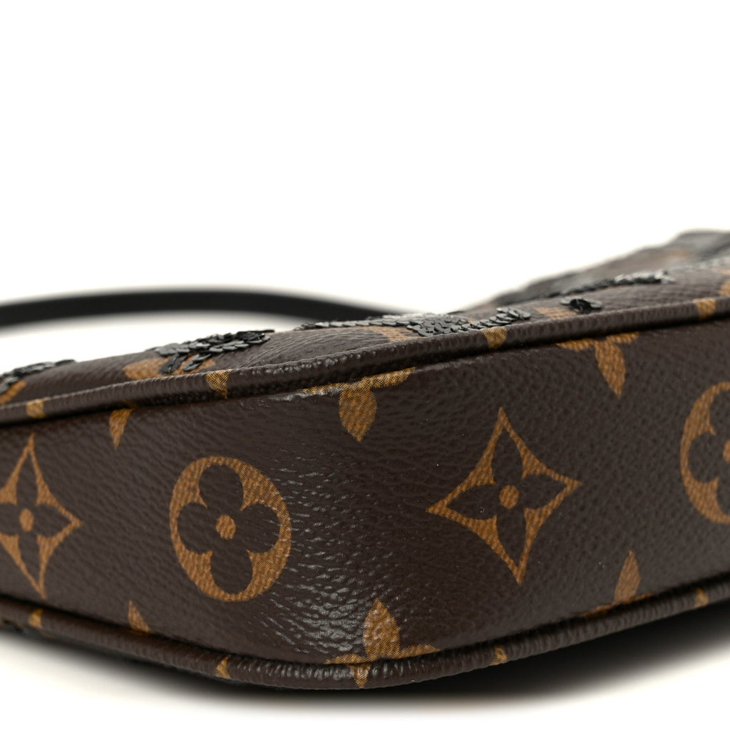 Louis Vuitton Monogram Sequins Pochette Accessories Black