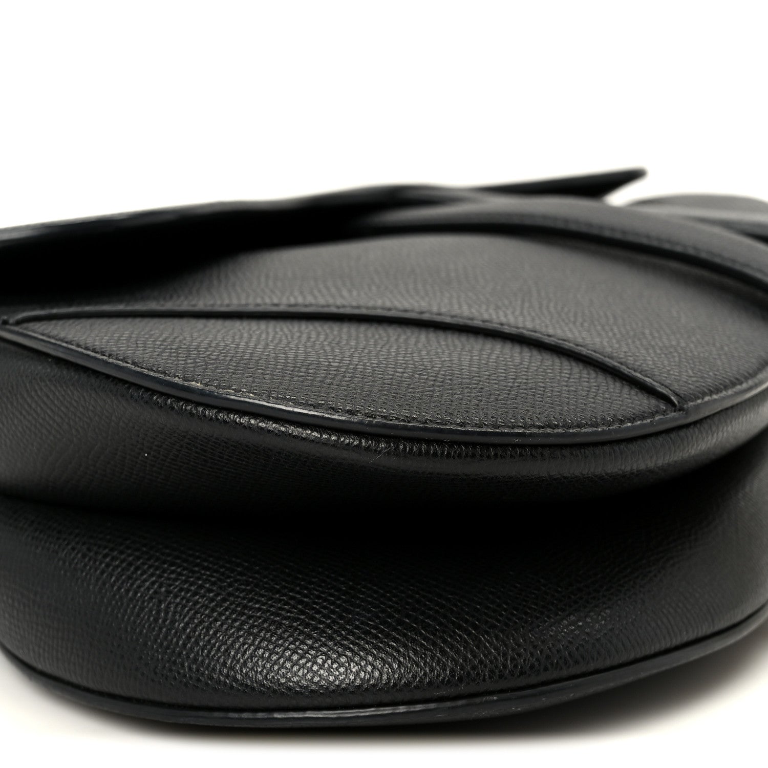 Christian Dior Grained Calfskin Saddle Bag Black