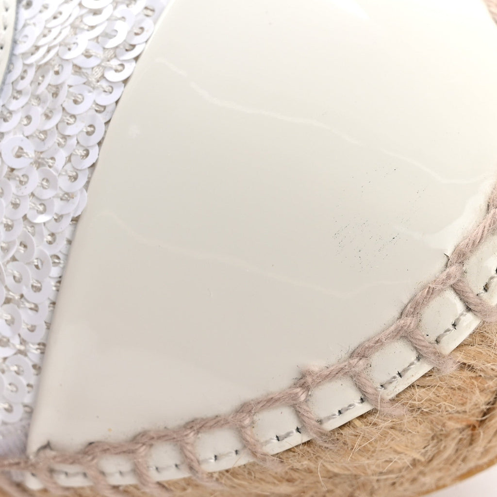 Patent Sequin CC Espadrilles 36 White