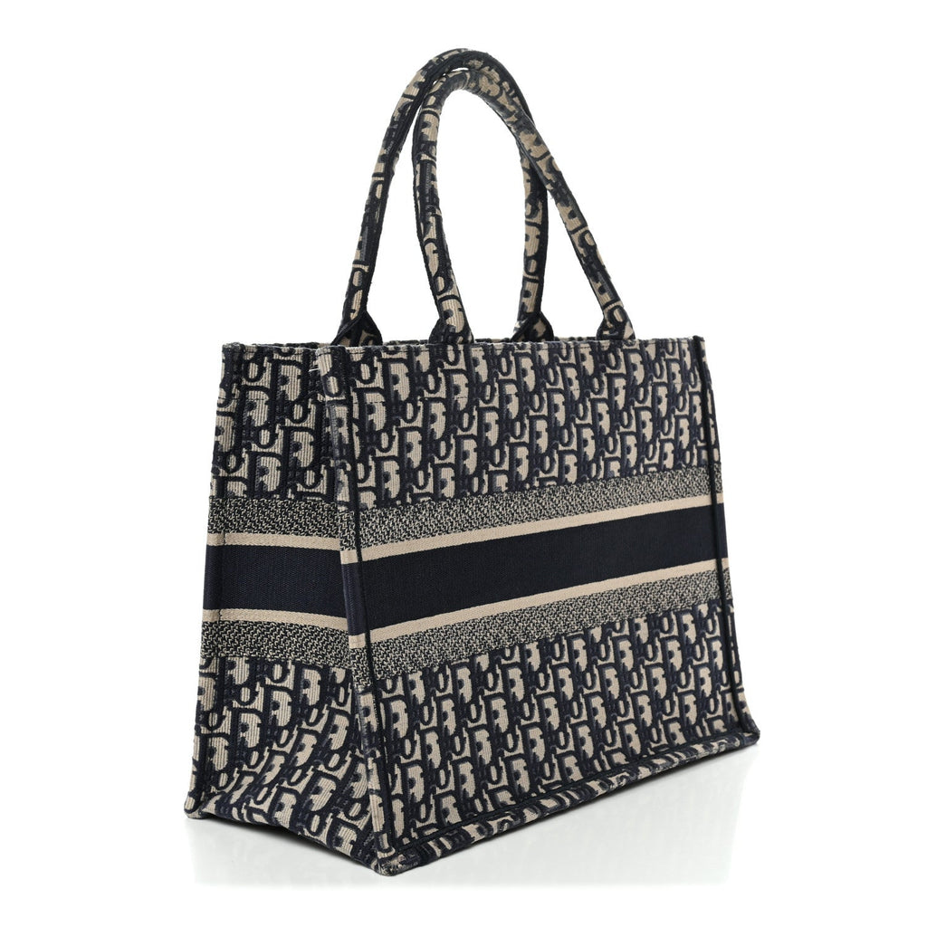 Christian Dior Oblique Medium Book Tote Blue Multicolor