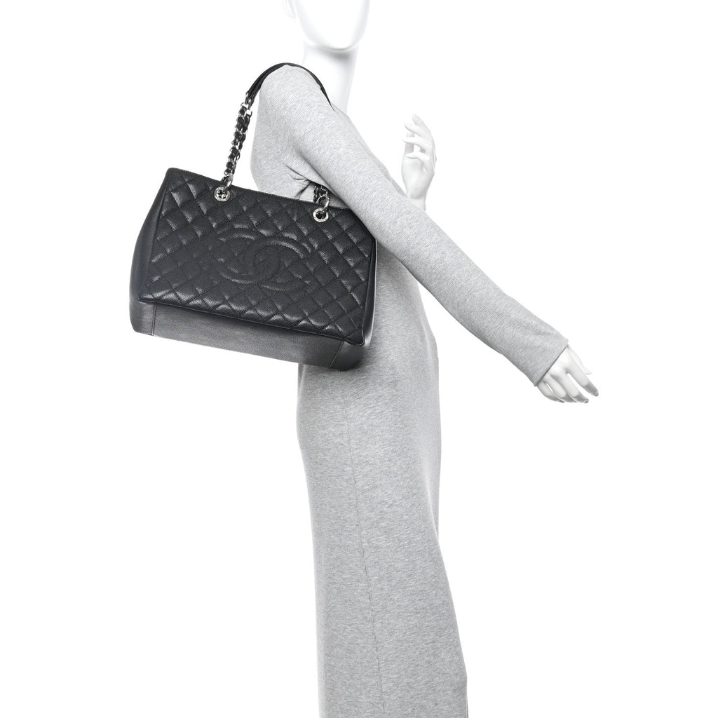Chanel Caviar Quilted Grand Shopping Tote GST Black