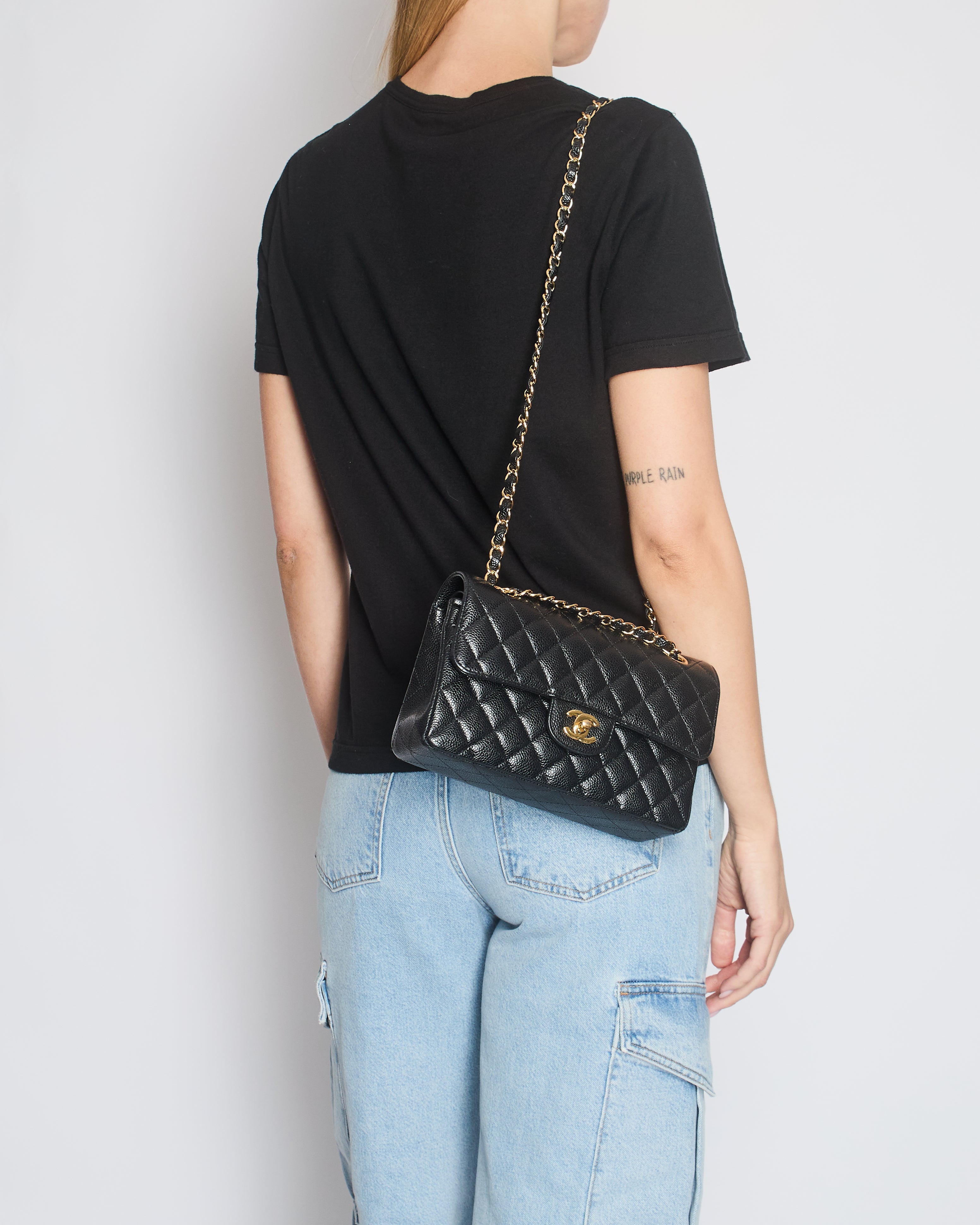 Chanel Black Crochet Logo T-Shirt Size FR 34/36 (UK 6/8)