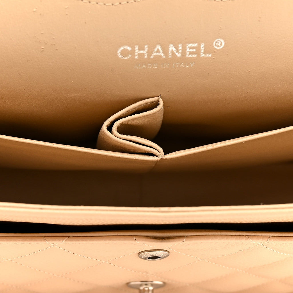 Chanel Caviar Quilted Jumbo Double Flap Light Beige