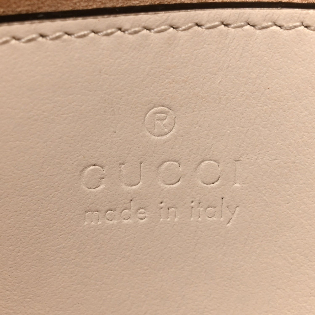 Gucci Calfskin Matelasse Mini GG Marmont Shoulder Bag White