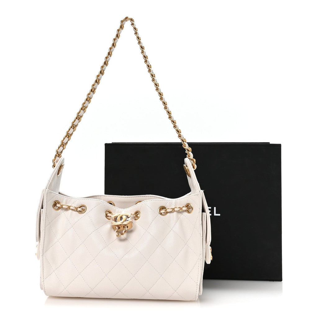 Chanel Caviar Quilted Mini Chanel 25 Handbag White