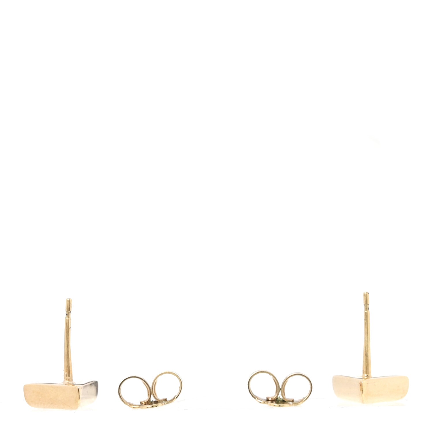 Louis Vuitton Brass Essential V Stud Earrings Gold