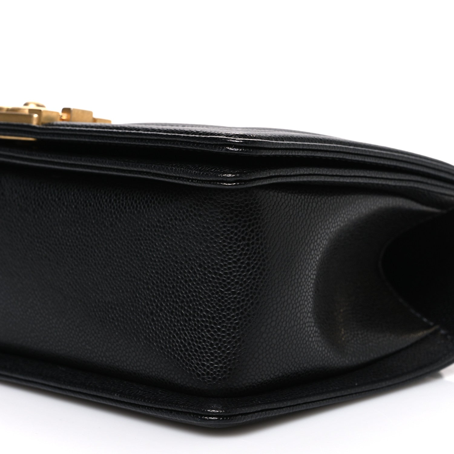 Chanel Caviar Chevron Quilted Medium Boy Flap Black