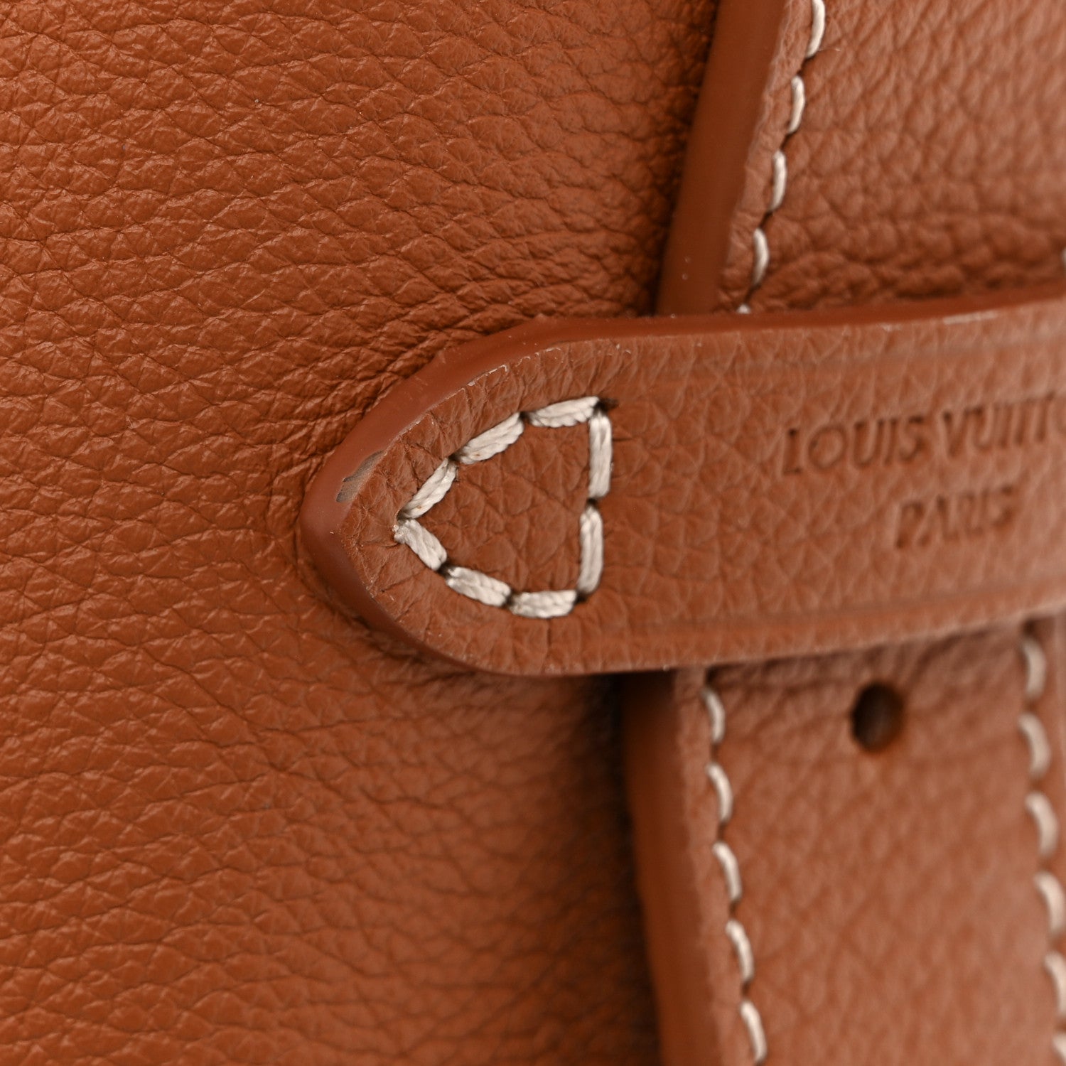 Louis Vuitton Grained Calfskin Low Key Hobo PM Cognac