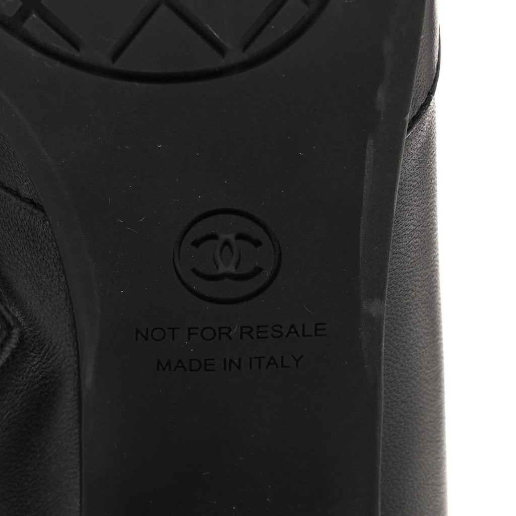 Chanel Stretch Lambskin Cap Toe CC Short Boots 38.5 Black