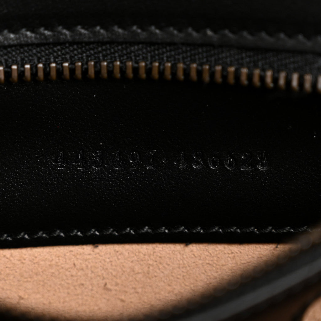Gucci Calfskin Matelasse Small GG Marmont Shoulder Bag Black