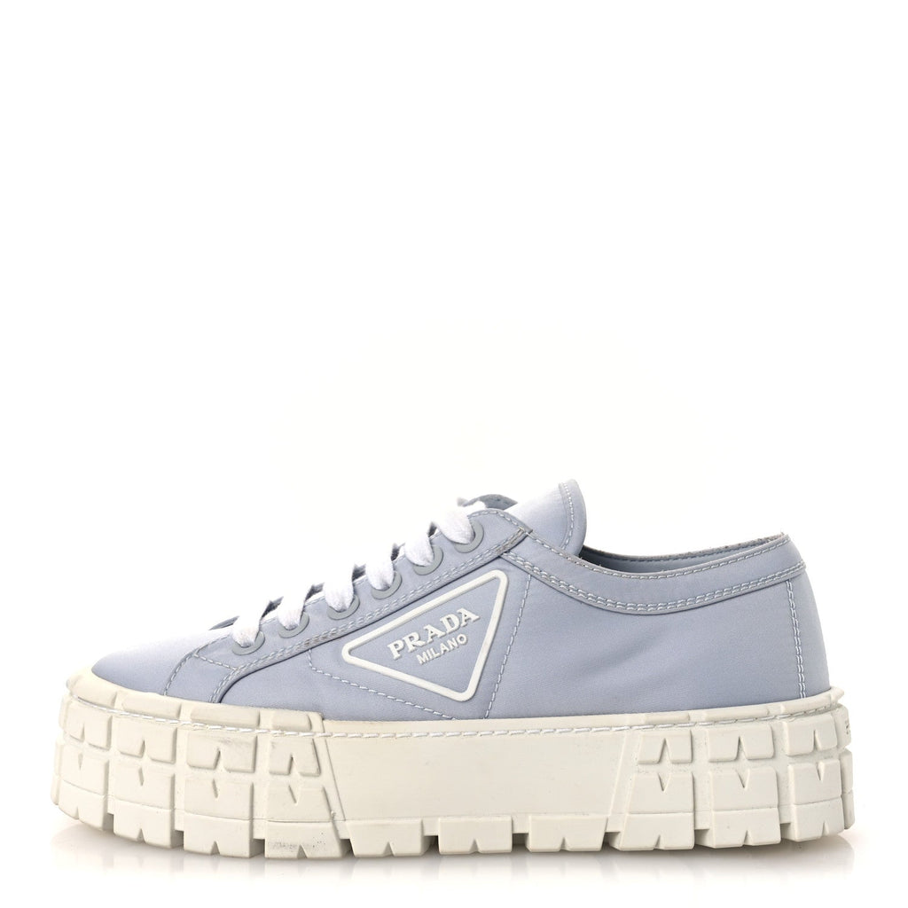 Prada Re-Nylon Gabardine Triangle Logo Double Wheel 50mm Sneakers 38 Cielo