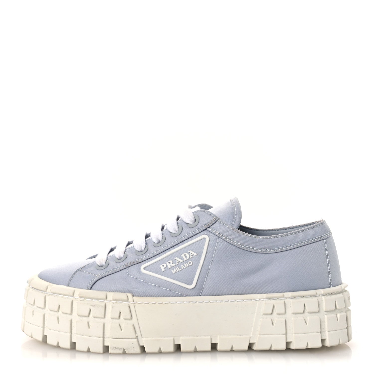Prada Re-Nylon Gabardine Triangle Logo Double Wheel 50mm Sneakers 38 Cielo