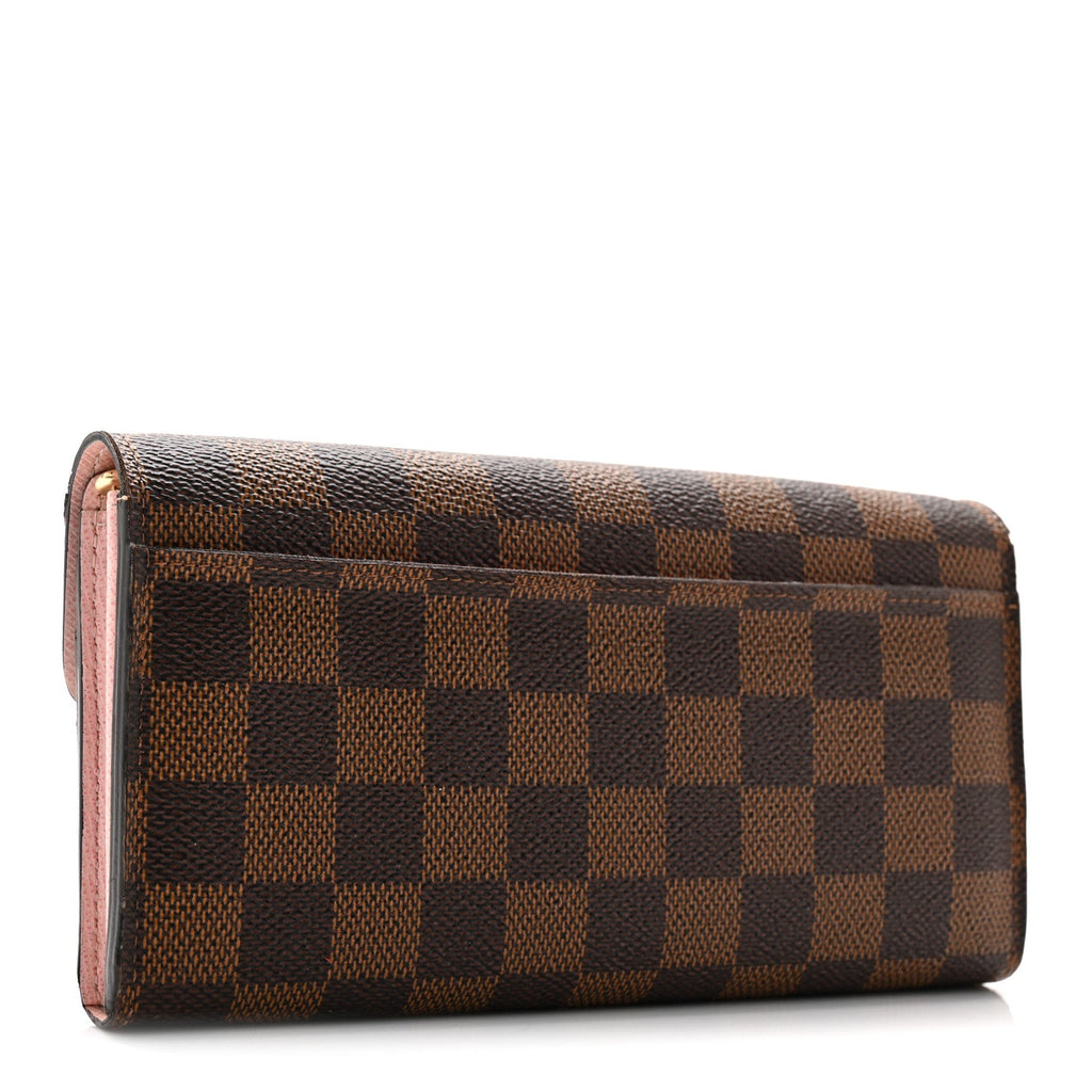 Louis Vuitton Damier Ebene Sarah Wallet NM Rose Ballerine